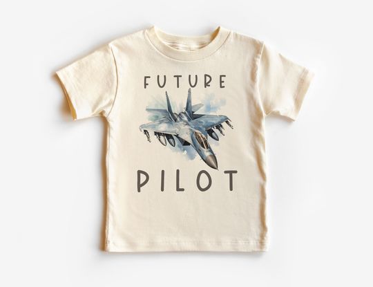 Future Pilot Fighter Jet Shirt, Airplane Pilot Military Kids Shirt, Childs Flight Tee