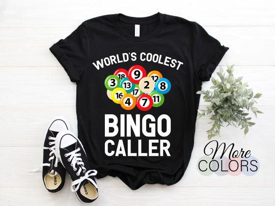 World's Coolest Bingo Caller T-Shirt, Bingo Shirt, Funny Bingo Shirt, Bingo Gift
