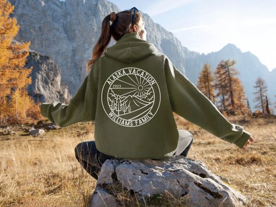 Custom Alaska Hoodie, Vacation Shirt, Nature Hoodie, Hiking, Camping Hoodie