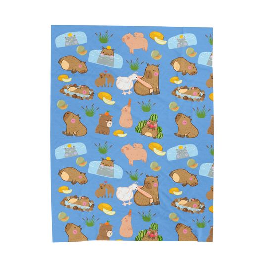 Capybara Blanket, Cute Capybara Fleece Blanket