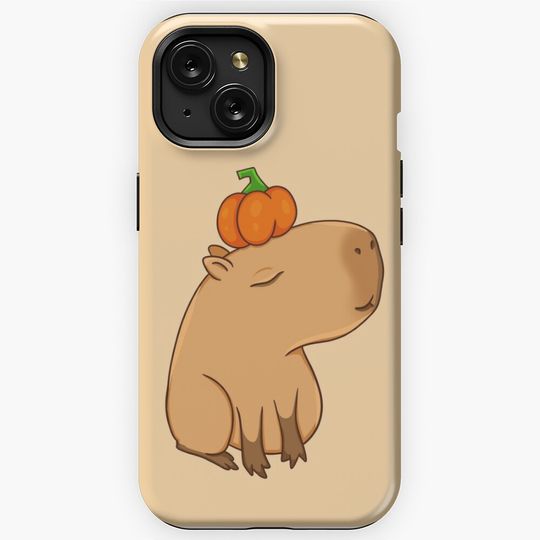 Capybara with a pumpkin iPhone Case