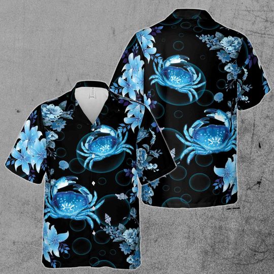 Funny Blue King Crab Ocean Hawaiian Shirt S-5XL