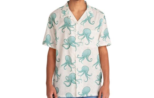 Simple Oceanic Charm: Men's Octopus Hawaiian Shirt
