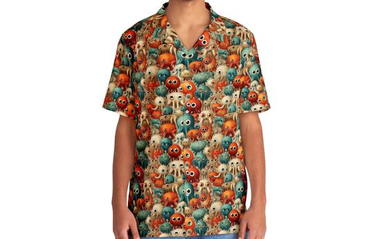 Exclusive Men's Hawaiian Shirt with Unique Colorful Octopus