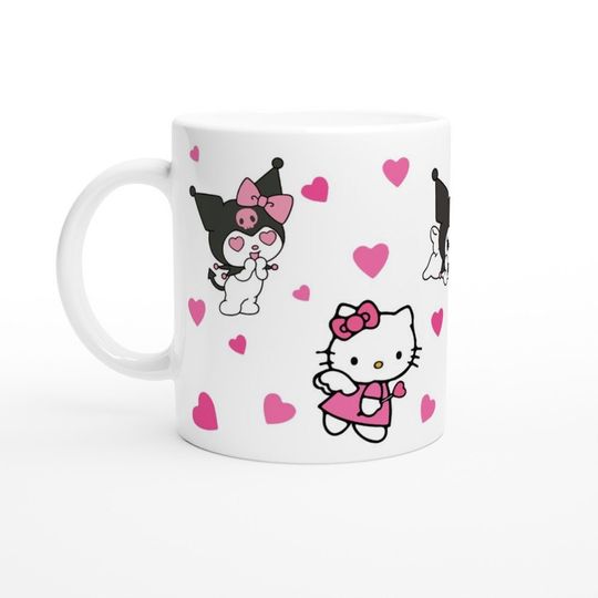 Cute HK and Kuromi Valentine's Day Ceramic Coffee Mug