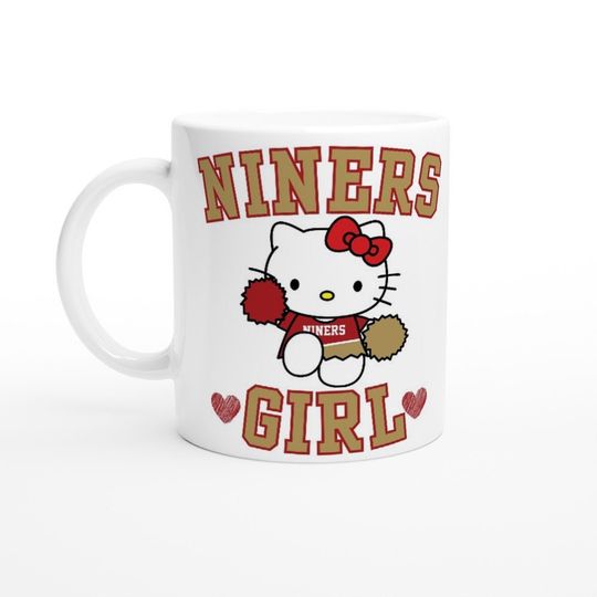 Niners Girl, Hello Kitty San Francisco Football Cheerleader Ceramic Coffee Mug