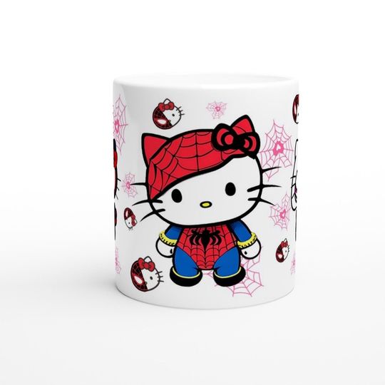 Valentine's Day Spider Gwen kitty, Spider Hello Kitty Coffee Mug