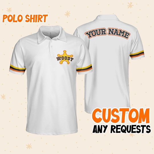 Custom Disney Toy Story Woody Polo Simple, Business Casual Disney Polo Shirt, Birthday Unisex Polo Shirt