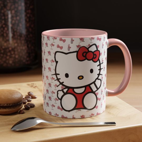 Hello Kitty Cute Cartoon Iconic Kitty Accent Coffee Mug