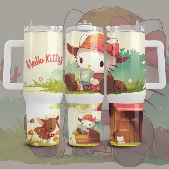 Hello Kitty Country Style Tumbler 40 oz With Handle