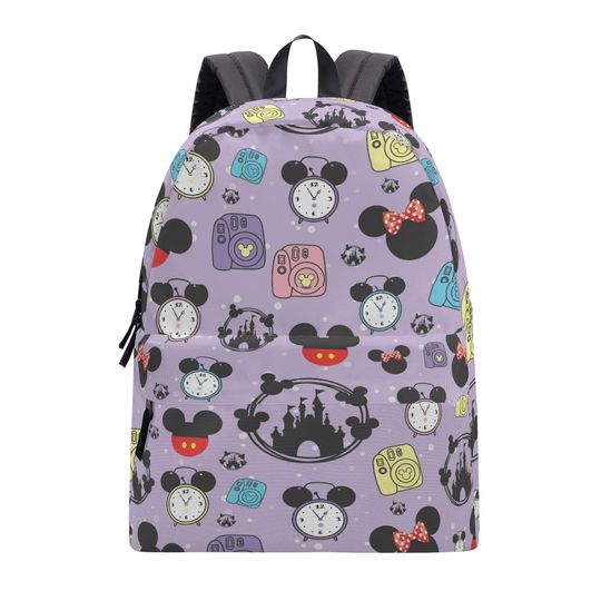 Purple Whimsical Mouse Ears Adventure School Backpack