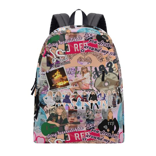 Taylor swiftiee Lyrics Collage School Backpack