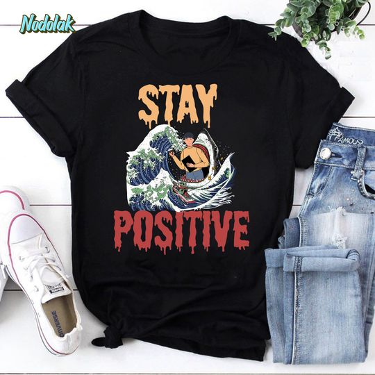 Stay Positive Shark Funny Sharks Gift Vintage T-Shirt, Stay Positive Shirt, Shark Attack Shirt, Funny Shark Shirt