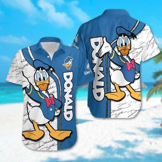 Donald Duck Hawaiian Shirt, Donald Duck Hawaii Beach Shirt