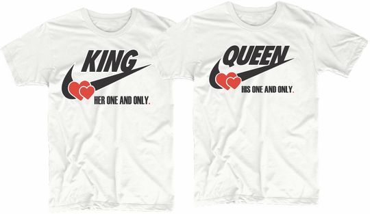 King and Queen Couples Valentines Day Shirt Matching Love Couples T shirts Matching