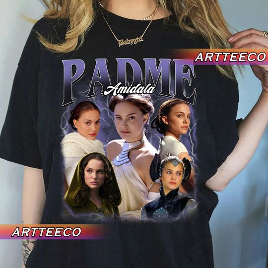 Vintage Padme Amidala 90s Bootleg Style Y2K, Fans Gift For Woman and Man T-Shirt