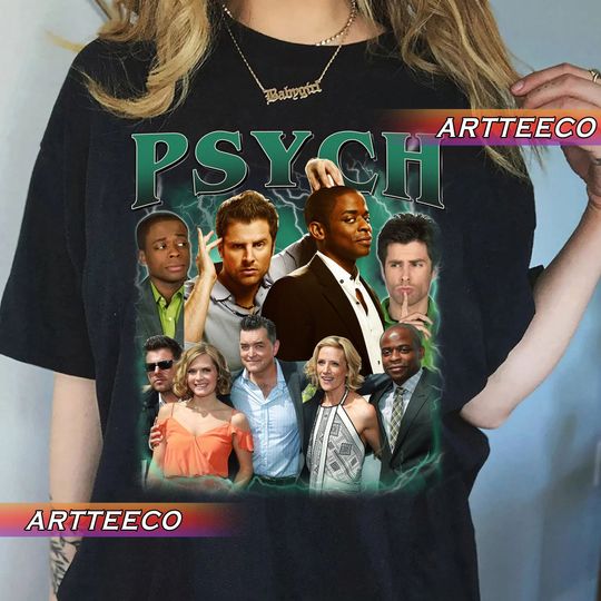 Vintage Psych Tv Show 90s Bootleg Style Y2K, Fans Gift For Woman and Man T-Shirt