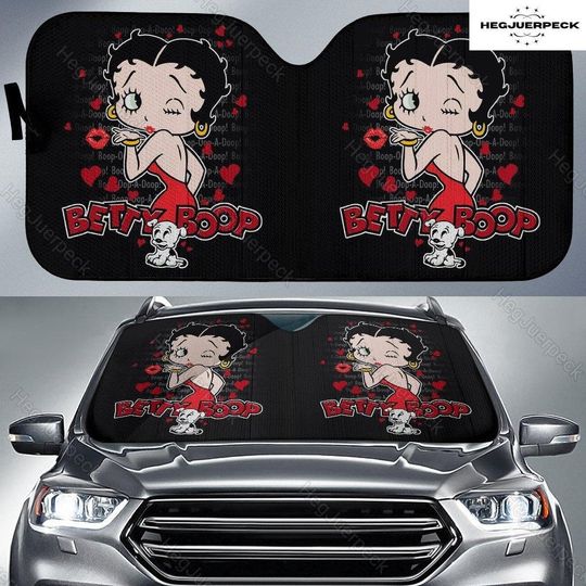 Betty Boop Car Sunshade, Cartoon Sun Protector, Betty Boop Fan Gift Car Sun Shades