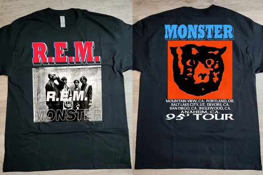 REM - Monster '95 Tour T-Shirt, Rem Rock Tour 1995 Double Sided T-Shirt