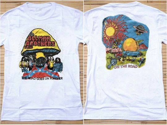 1980 The Allman Brothers Band The Road Goes On Forever Double Sided T-Shirt