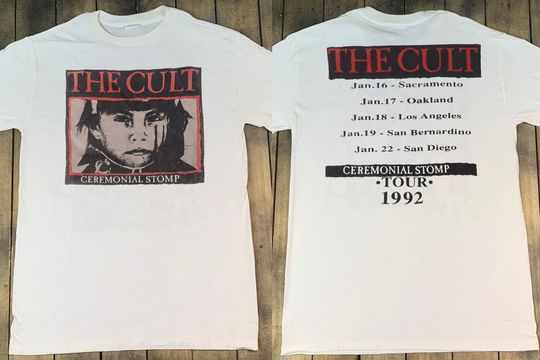 The Cult Ceremonial Stomp Tour 1992 Double Sided T-Shirt