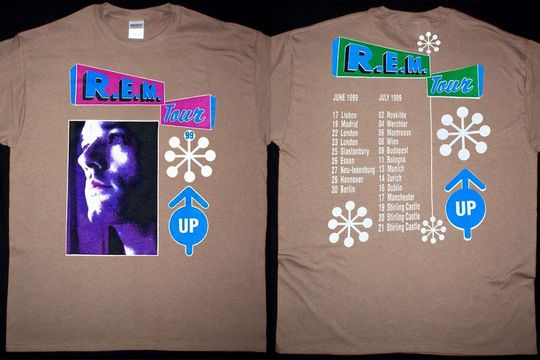 R.E.M 1999 Up Tour T-shirt, Rem Up Tour, 90s Concert Shirt, Double Sided T-Shirt