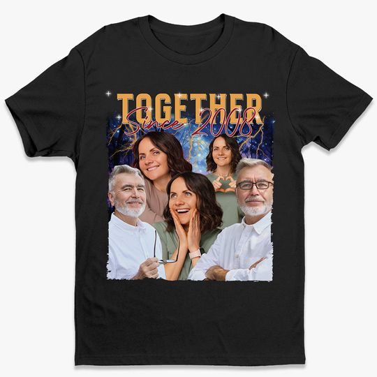 Custom Photo Couple Together Personalized Anniversary Gift Unisex T-Shirt