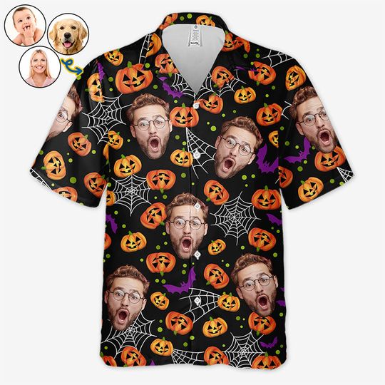 Halloween Custom Photo Funny We All Scream Family Personalized Unisex Hawaiian Shirt