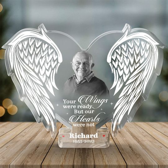 Forever In Our Hearts Custom Photo Family Memorial Personalized Shaped Acrylic Plaque