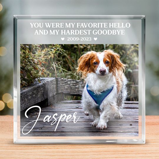 We Miss You Pet Sympathy Memorial Gift Custom Upload Image Shaped Acrylic Plaque