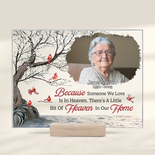 Someone We Love Is In Heaven Memorial Personalized Custom Photo Acrylic Plaque With Stand