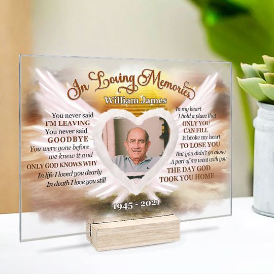 In Death I Love You Still Custom Upload Image Family Memorial Acrylic Plaque With Stand