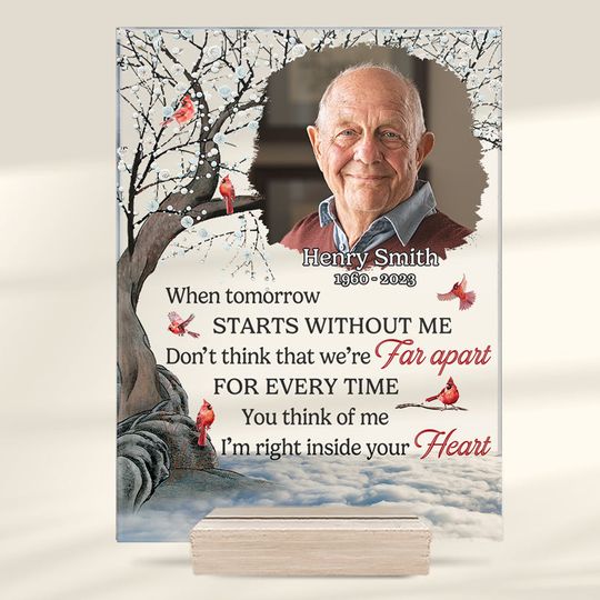 Still Loved Still Missed Custom Photo Family Member Memorial Acrylic Plaque With Stand