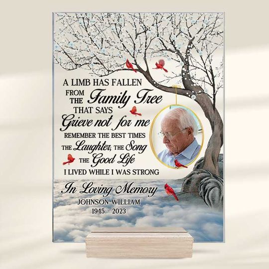 Remember The Best Times Custom Photo Family Member Memorial Acrylic Plaque With Stand