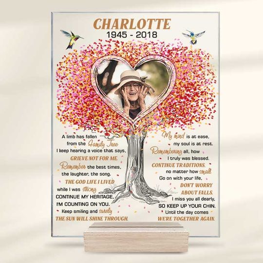 Until The Day Comes We’re Together Again Custom Image Memorial Acrylic Plaque With Stand