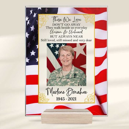 They Walk Beside Us Everyday Custom Photo Family Memorial Acrylic Plaque With Stand