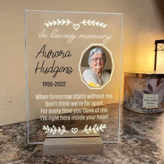 For Every Time You Think Of Me I'm Right Here Inside Your Heart Custom Image Acrylic Plaque With Stand