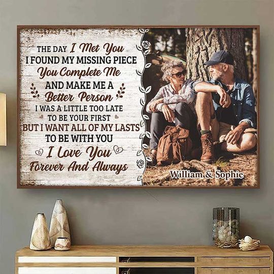 You Complete Me And Make Me A Better Person Custom Couple Family Photo Personalized Poster