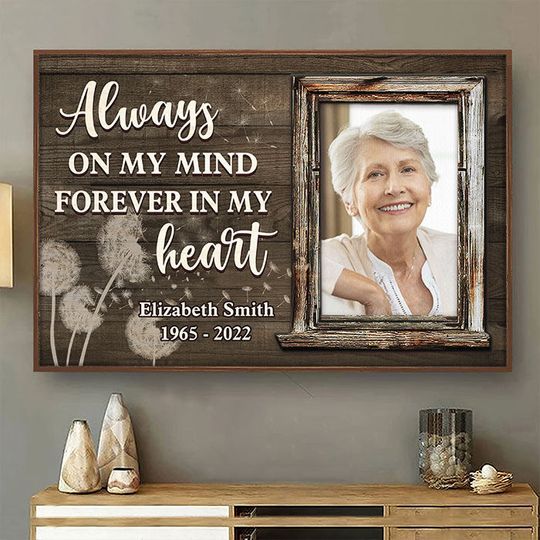 You're Always On My Mind And Forever In My Heart Custom Upload Image Personalized Poster