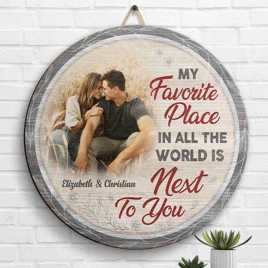 God Let Me Meet You Custom Upload Photo Couples Husband Wife Personalized Door Sign