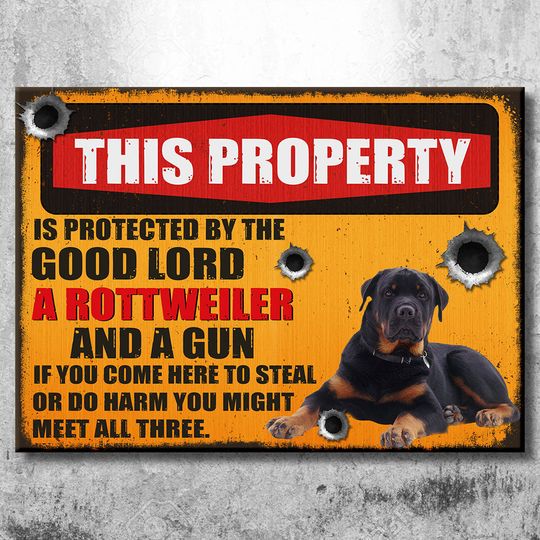 This Property Is Protected Custom Upload Photo Dog Lovers Personalized Metal Sign