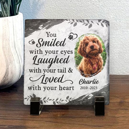 Loved With Your Heart Custom Upload Image Pet Grave Personalized Memorial Stone