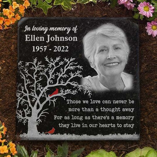 Those We Love Can Never Be More Than A Thought Away Custom Photo Family Memorial Stone