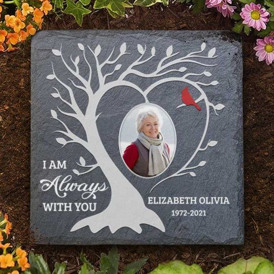 I'm Always With You Custom Photo Family Member Personalized Grave Memorial Stone