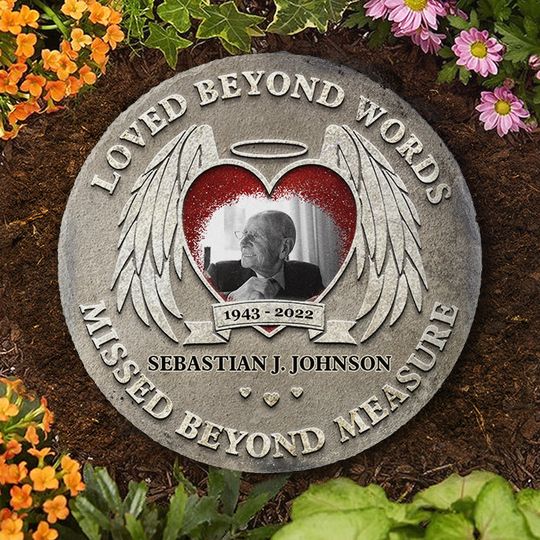 Loved Beyond Words Missed Beyond Measure Custom Image Family Sympathy Memorial Stone