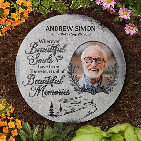 Beautiful Souls Beautiful Memories Custom Upload Image Family Member Grave Memorial Stone