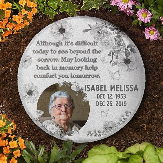 Looking Back In Memory Help Comfort You Tomorrow Custom Family Member Photo Memorial Stone
