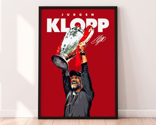 Klopp Poster, Jurgen Klopp 4K Printable Poster, Liverpool Soccer Poster, Football Print, Sport Gift, Digital Download.