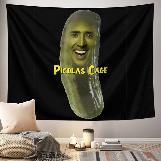 Picolas Cage Pickle Nicolas Cage Tapestry, Wall Hanging Funny Tapestries