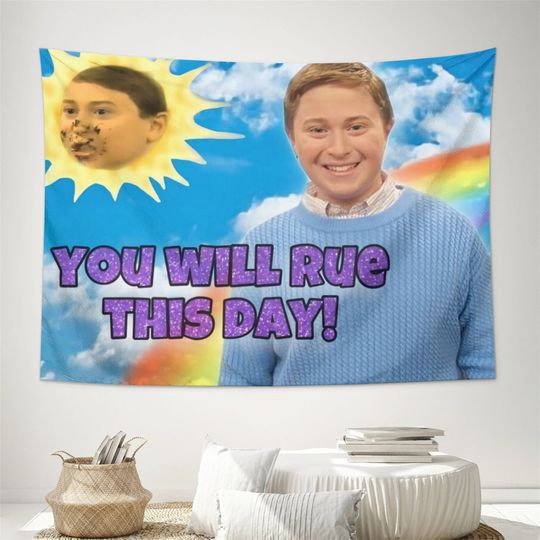 You Will Rue This Way Funny Tapestry, Meme Banner Wall Hanging Tapestry